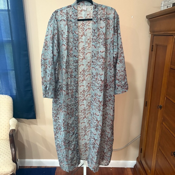 Raj Paisley and Floral Kimono in Blue and Brown (S/M) - Picture 1 of 7